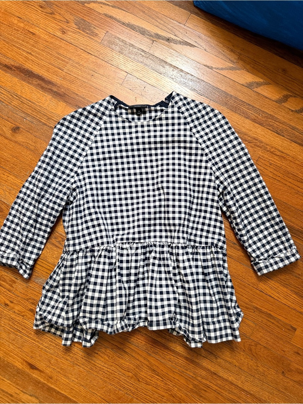 Victoria Beckham for Target Gingham Peplum Top M